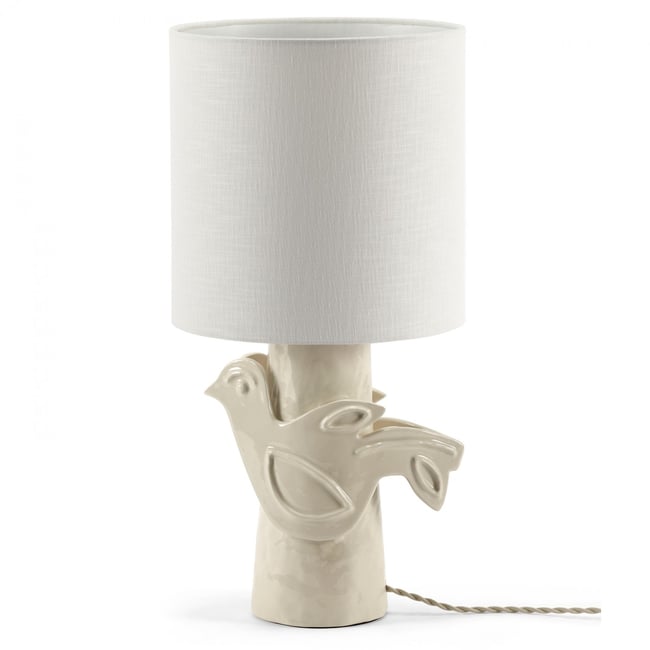 Lampe de table en grès Paloma Couleur blanc <span itemprop=