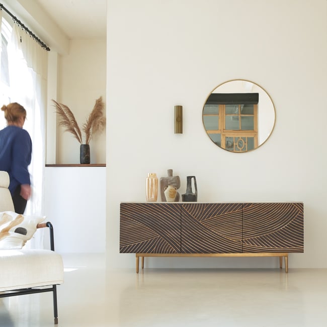 Buffet bas en Manguier massif, BILAL Couleur marron <span itemprop=