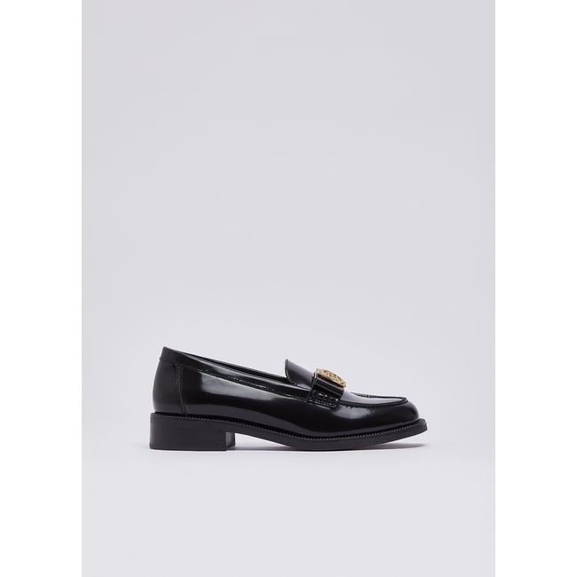 Mocassins en cuir abrasivata noir <span itemprop=