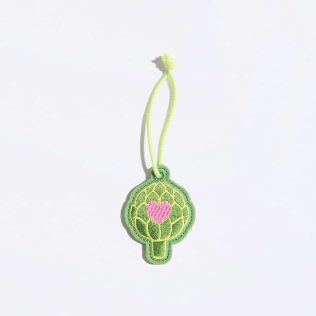 Porte-clés Coeur d'artichaut vert <span itemprop=