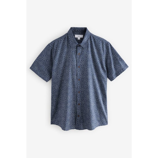 Chemise à manches courtes bleu marine <span itemprop=