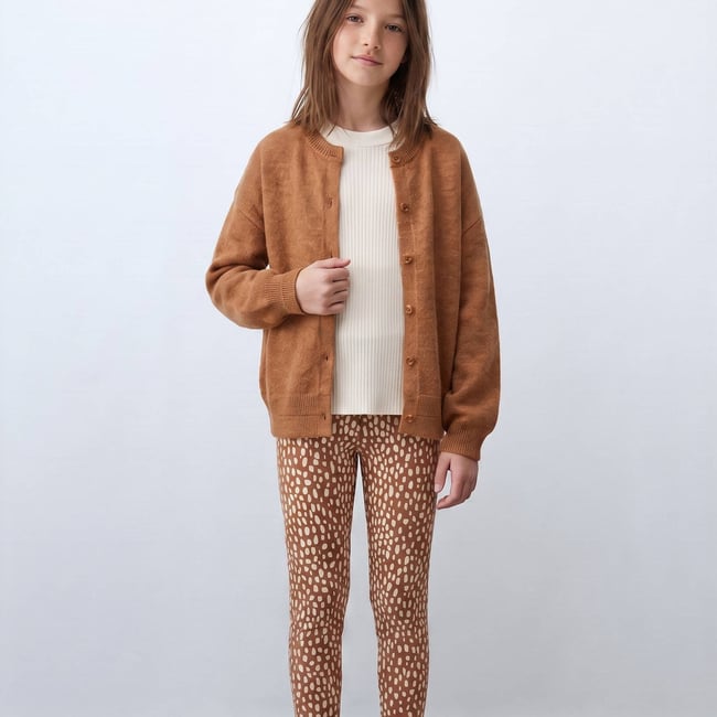 Legging chaud imprimé contenant du coton BIO GOTS poulain <span itemprop=