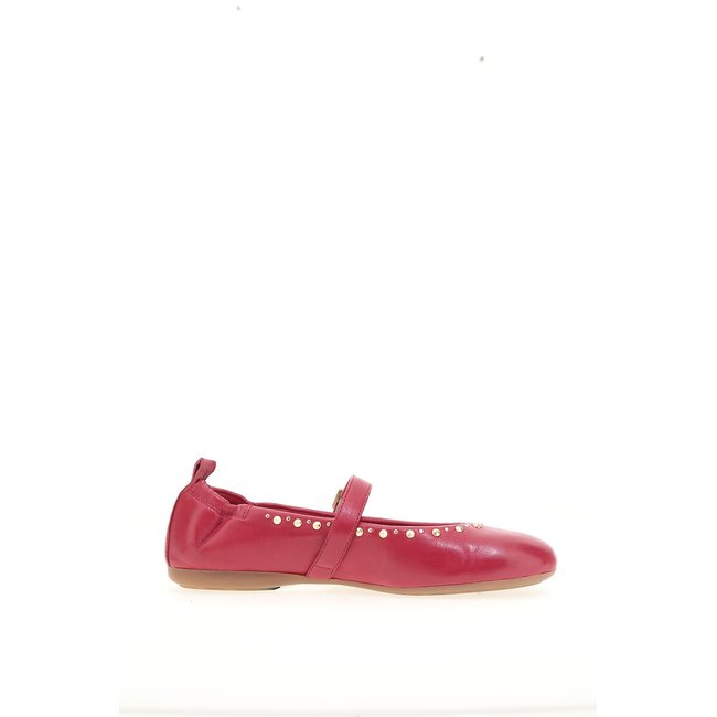 Ballerines babies en cuir rouge <span itemprop=