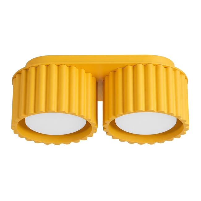 Plafonnier Aluminium Jaune Gx53 2 AURA Couleur jaune <span itemprop=