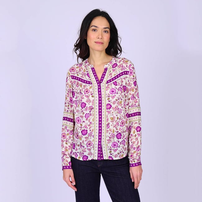 Blouse voilée parme <span itemprop=