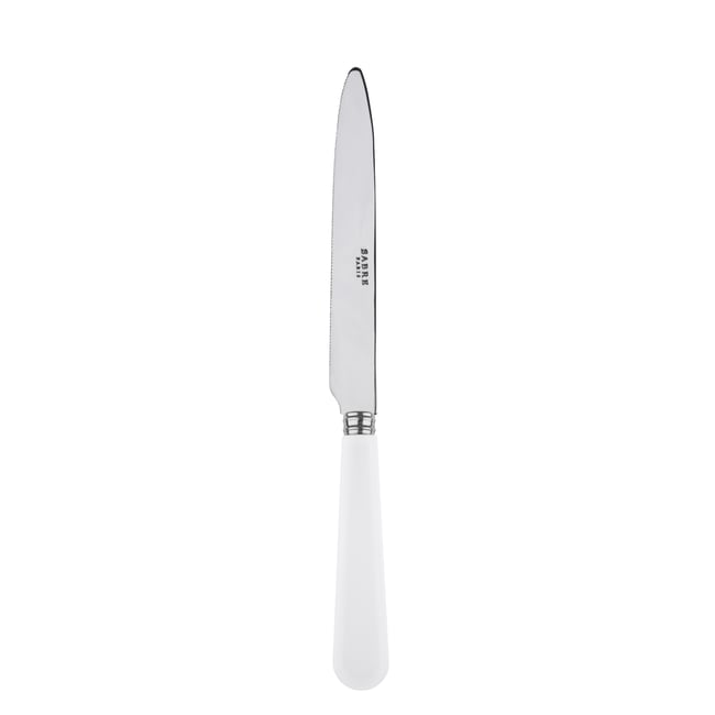 Couteau à lame crantée, Duo Couleur blanc <span itemprop=