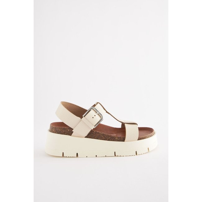 Sandales salomé larges blanc <span itemprop=