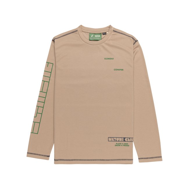 T-shirt à manches longues NATURE CALLS X ELEMENT GLOBE DRY beige silver mink <span itemprop=