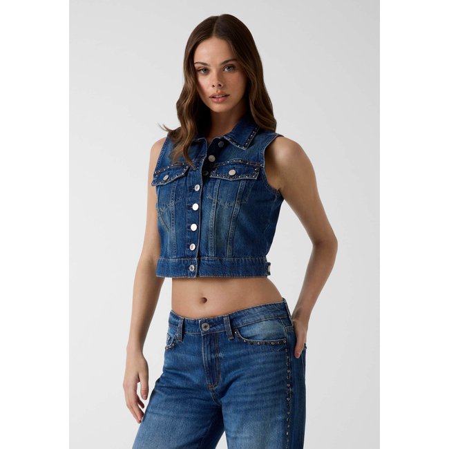 Veste En Denim bleu <span itemprop=