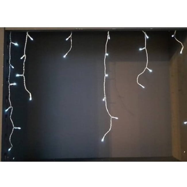 Rideau lumineux stalactite d'extérieur 11,85 m 360 LED blanc froid 13 fonctions sur secteur Couleur blanc froid <span itemprop=