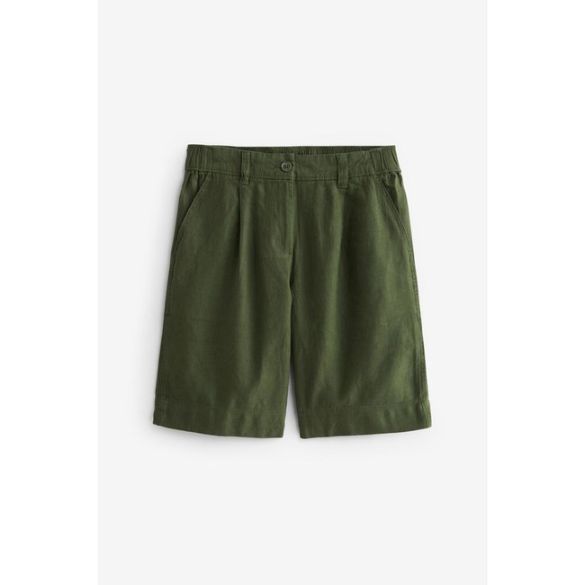 Bermuda mélangé coupe classique vert kaki <span itemprop=