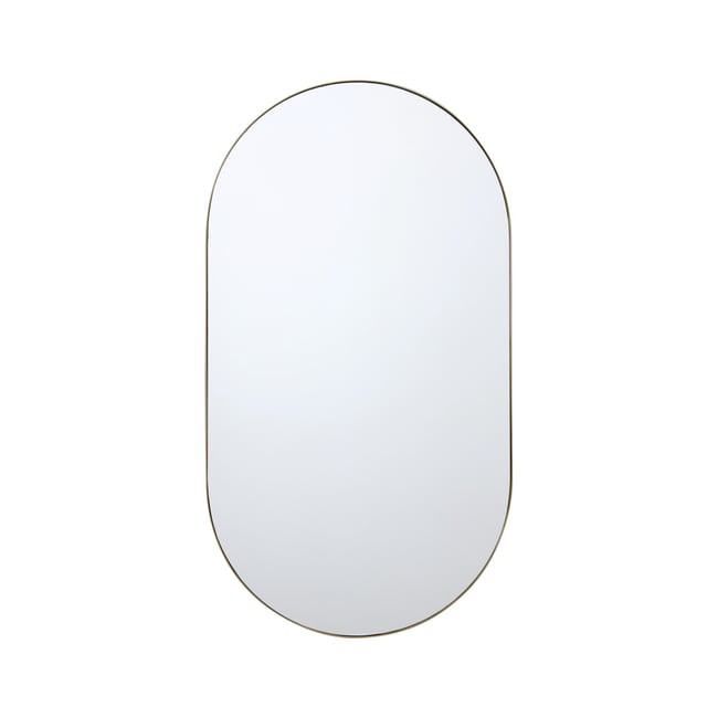 Miroir ovale fin 50x90x3cm Couleur or <span itemprop=