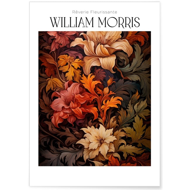 Affiche William Morris n°10 Couleur blanc <span itemprop=