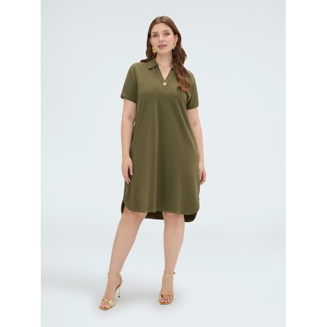 Robe avec col polo et bouton bijou - FIORELLA RUBINO