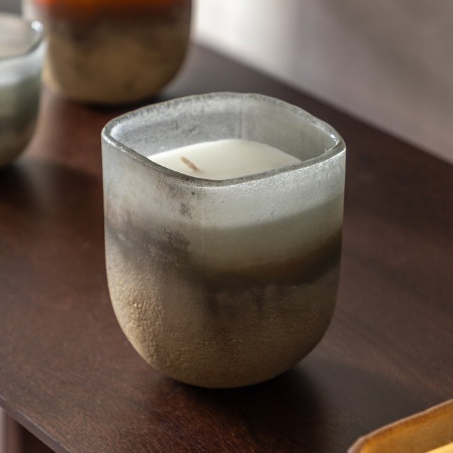 Large Amber & Lily Mercury Candle in White/Silver, silver-coloured, SO'HOME