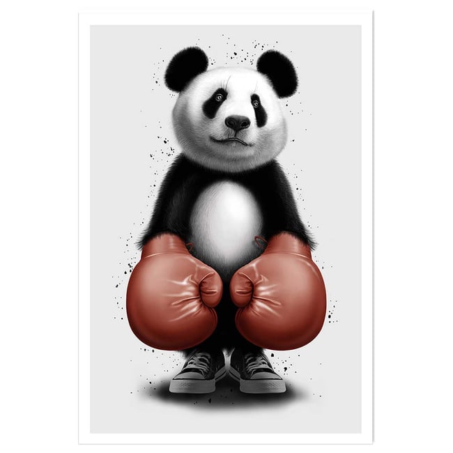 Affiche enfant panda boxer - HEXOA