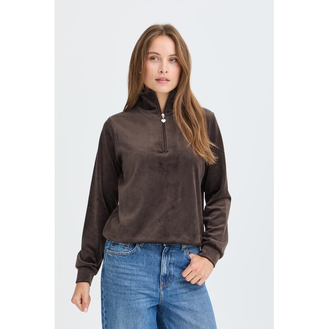 Sweatshirt marron java <span itemprop=