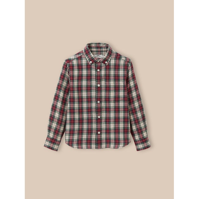 Chemise flanelisée carreaux ecossais rouge <span itemprop=
