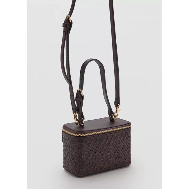 Trousse de toilette fibres naturelles fermeture Éclair chocolat <span itemprop=