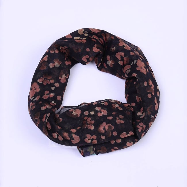 Foulard tacheté Hirina noir <span itemprop=