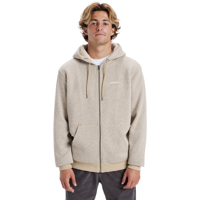 Sweat à capuche zippé KELLER beige twill heather <span itemprop=