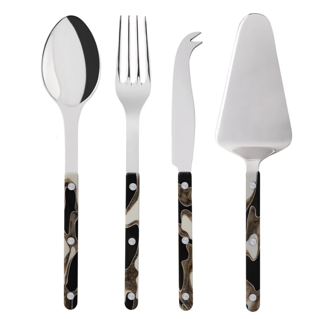 Set Les Essentiels Bistrot - ensemble de 4 couverts de service, Bistrot Dune Couleur noir <span itemprop=