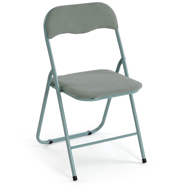 Chaise d'appoint pliante en velours côtelé vert 43x44x78cm Couleur vert <span itemprop=