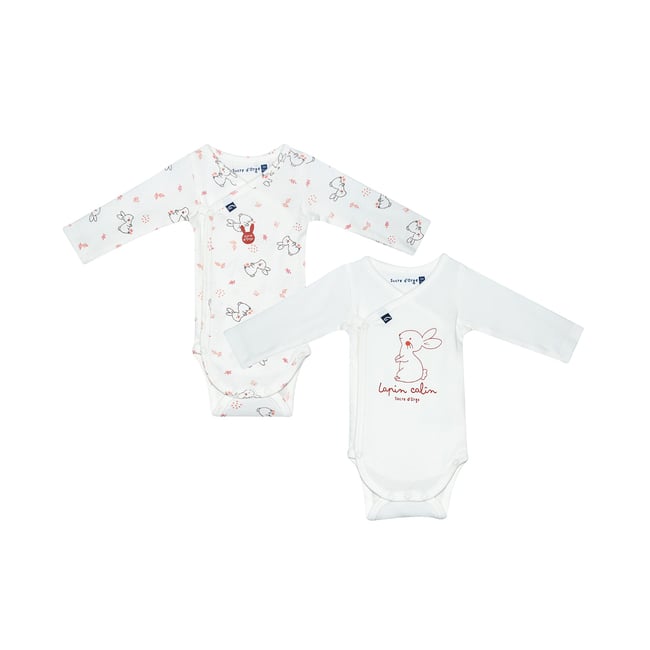 Lot de 2 bodies leonin ouverture devant naissance beige <span itemprop=