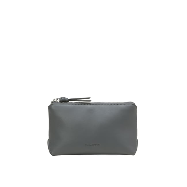 Pochette moyenne en cuir de vache noble gris fonce <span itemprop=