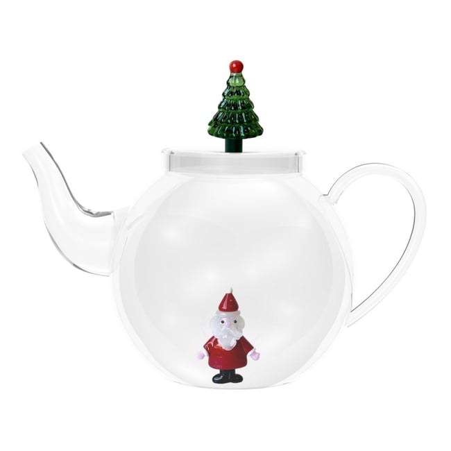 Théière en verre père noël sapin  CHRISTMAS TALES multicolore <span itemprop=