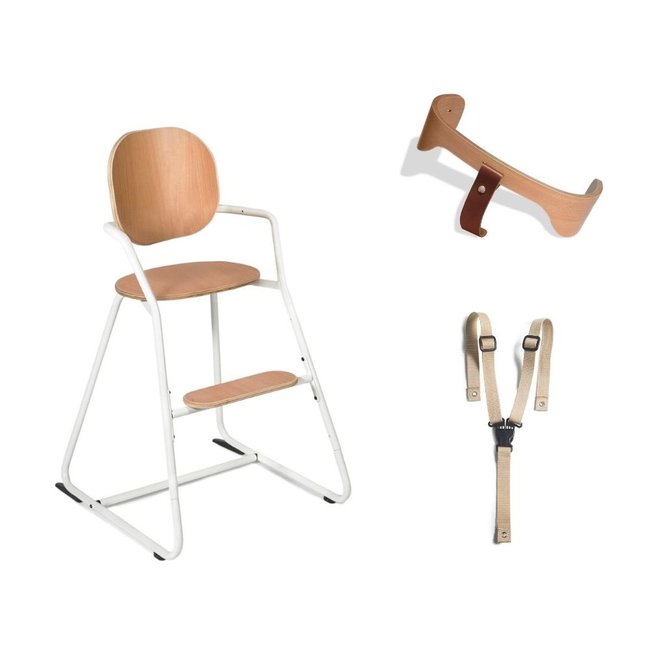 Pack Chaise Haute Tibu avec Baby Set et Harnais de sécurité blanche <span itemprop=