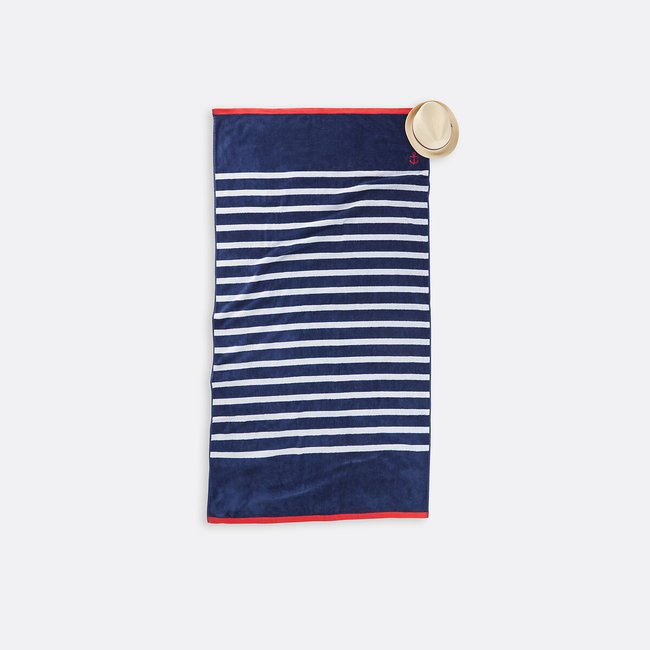 Strandtuch Marinière, Frotteesamt, 420 g/m² blau/weiss LA REDOUTE INTERIEURS
