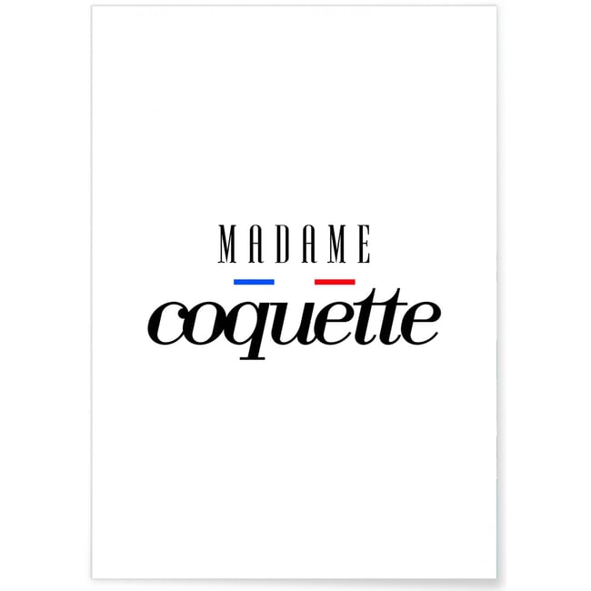 Affiche Madame Coquette Couleur blanc <span itemprop=