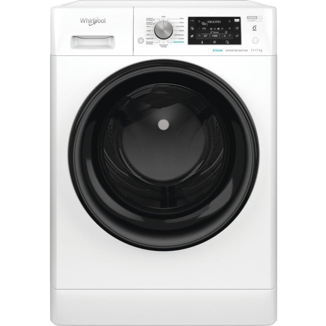 Lave linge séchant hublot FFDB1174489BVFR - 11/7 kg - 1400 tr/min - Classe C - Moteur induction - WHIRLPOOL
