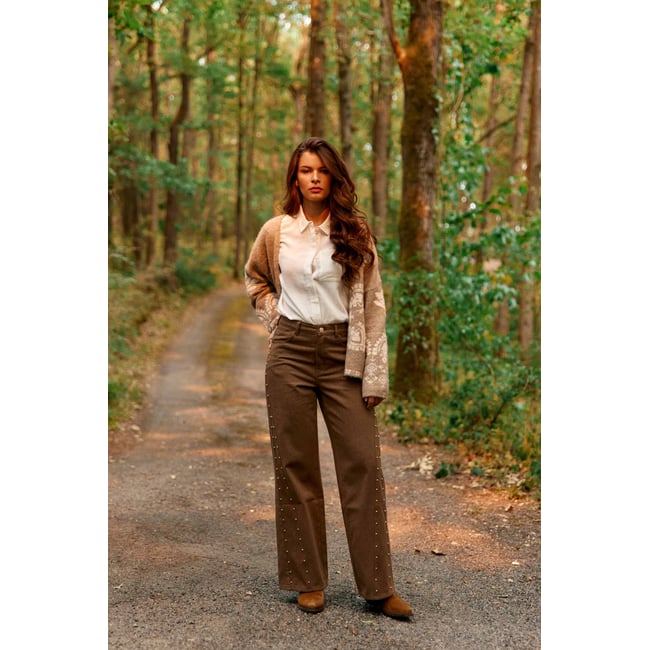 PANTALON uni PENN 08-noisette <span itemprop=
