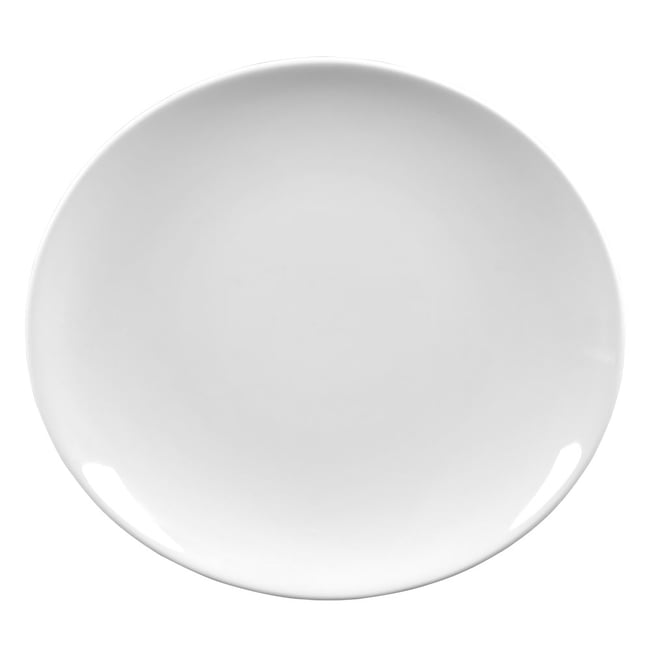 Assiette à steak ovale 30x28 cm (lot de 6) Couleur blanc <span itemprop=