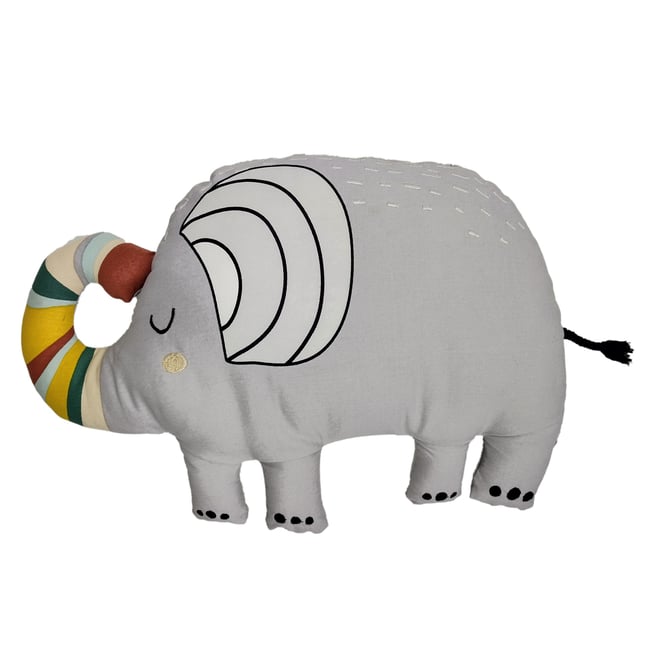 Coussin Élégant en Forme dÉléphant  Collection SAVANE gris <span itemprop=