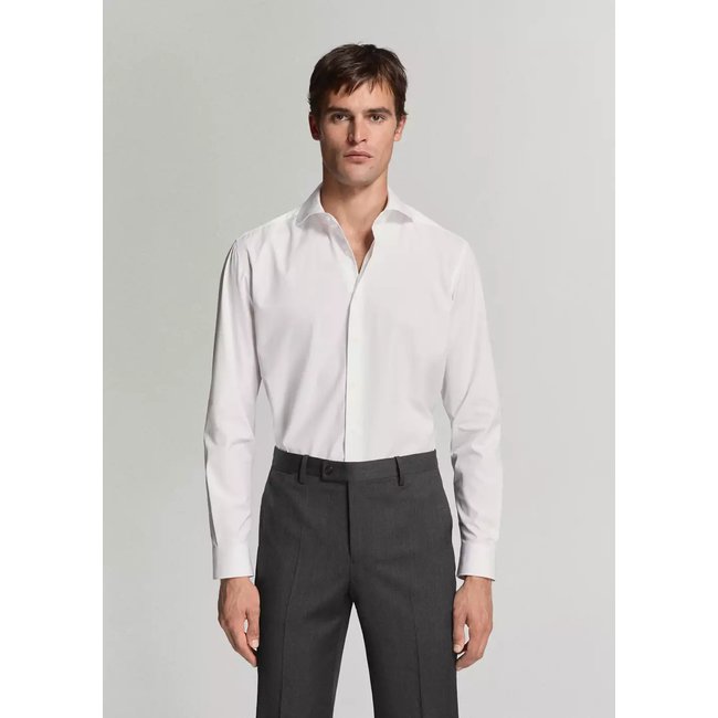 Chemise costume slim-fit popeline coton - MANGO MAN