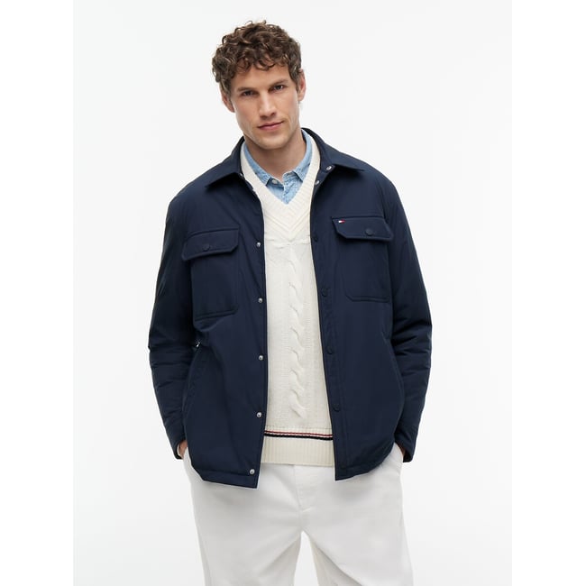 Veste, col chemise bleu marine <span itemprop=