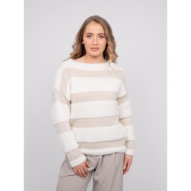 Pull Rayures Larges Maille Duveteuse Klodel - DONA LISA