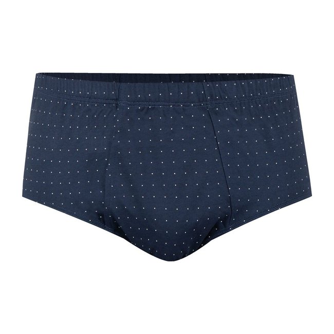 Hoher Slip mit Eingriff, Allover-Druck marine bedruckt <span itemprop=