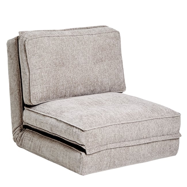 Fauteuil chauffeuse convertible en tissu, BRAGA Couleur gris <span itemprop=