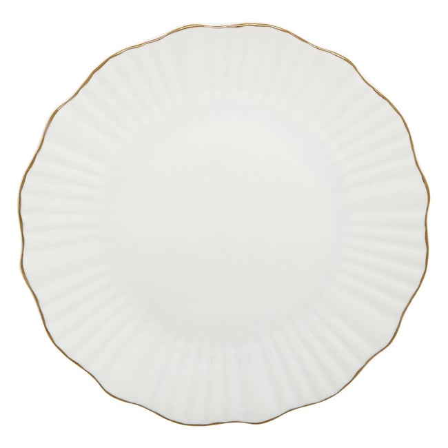 Lot de 6 assiettes dessert rondes en porcelaine DAPHNE Couleur blanc <span itemprop=