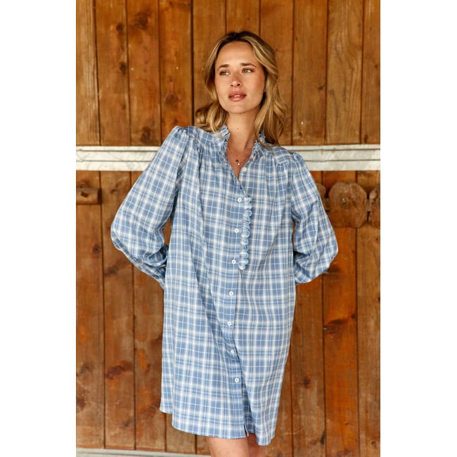 Robe courte trapèze imprimé à carreaux RAQUEL - LA PETITE ETOILE