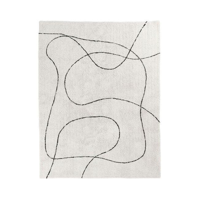 Tapis de salon beige design abstrait courbe 200x300 cm ISTANBUL Couleur beige <span itemprop=