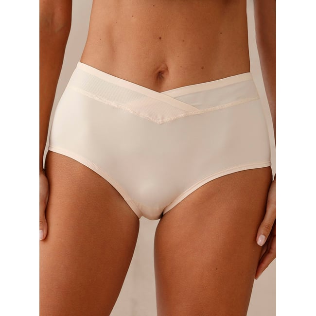 Culotte maxi incrustation de résille sable <span itemprop=