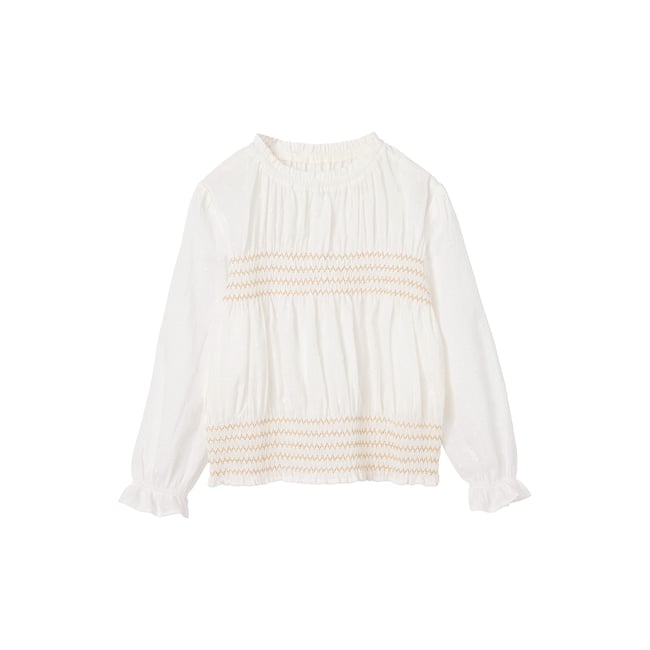 Blouse manches longues écru <span itemprop=
