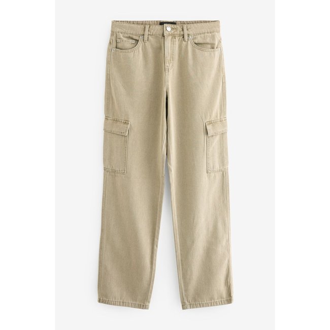 Jean cargo coupe droite coupe classique vert kaki <span itemprop=