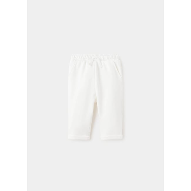 Pantalon jogger coton blanc cassé <span itemprop=