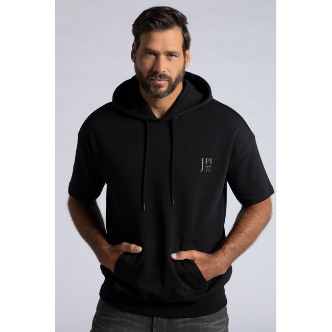 Sweat à capuche, manches courtes noir <span itemprop=